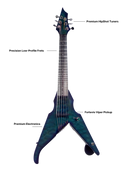 Viper PRO Artisan Top Series Caribbean Blue Maple Quilt Top Electric Violin