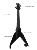 Viper PRO Series Midnight Black Electric Violin